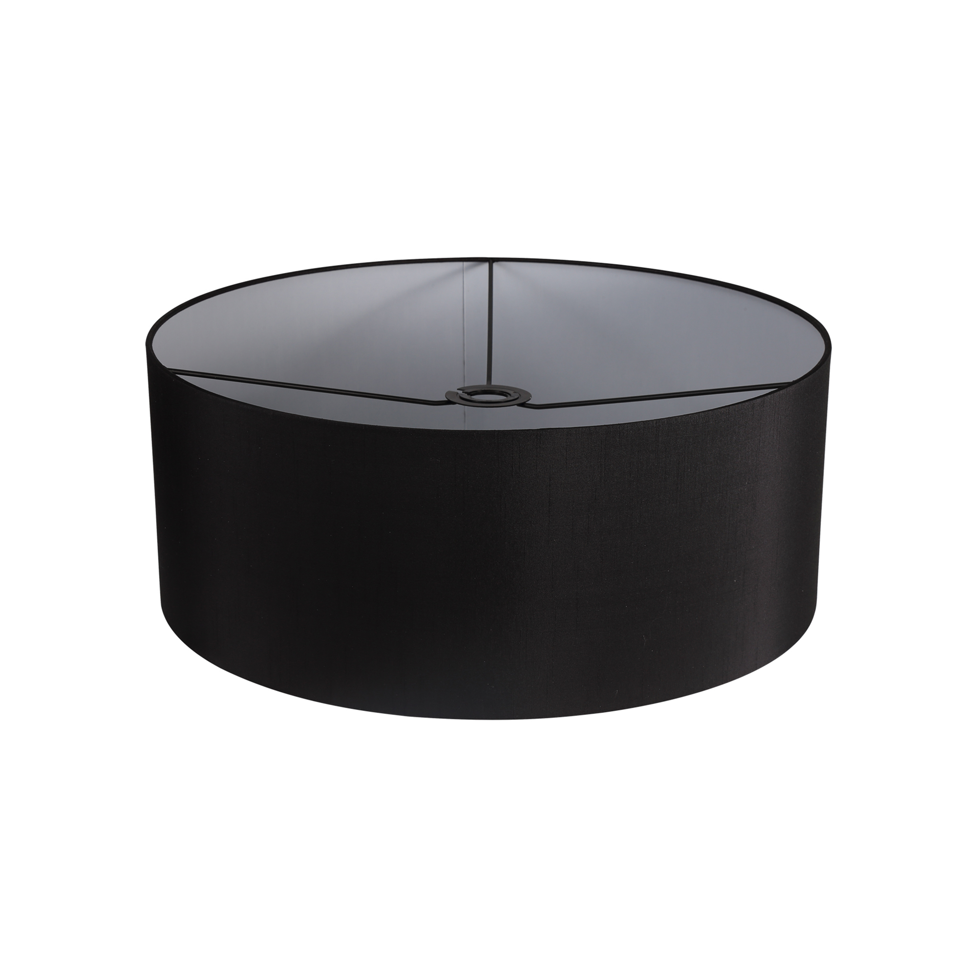 D0049  Sigma Cylinder 50cm Faux Silk Shade Black, White